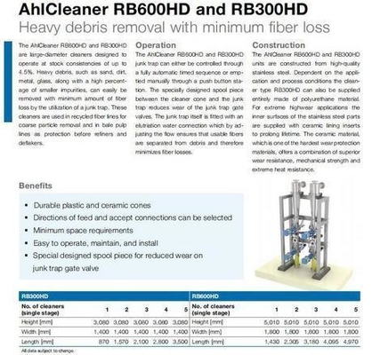 High Density Cleaner Rb300 Rb600 for Recycled Paper Industry