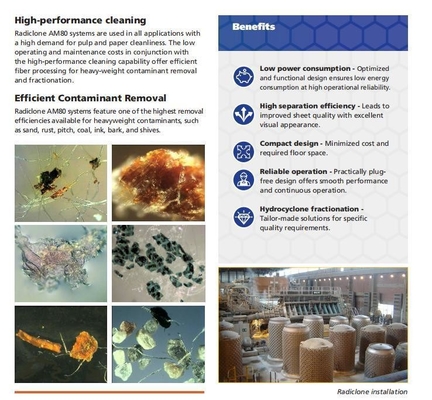 Am80 Low Consistency Hydrocyclone Paper Pulp Cleaning System for Consistent Pulp Mill